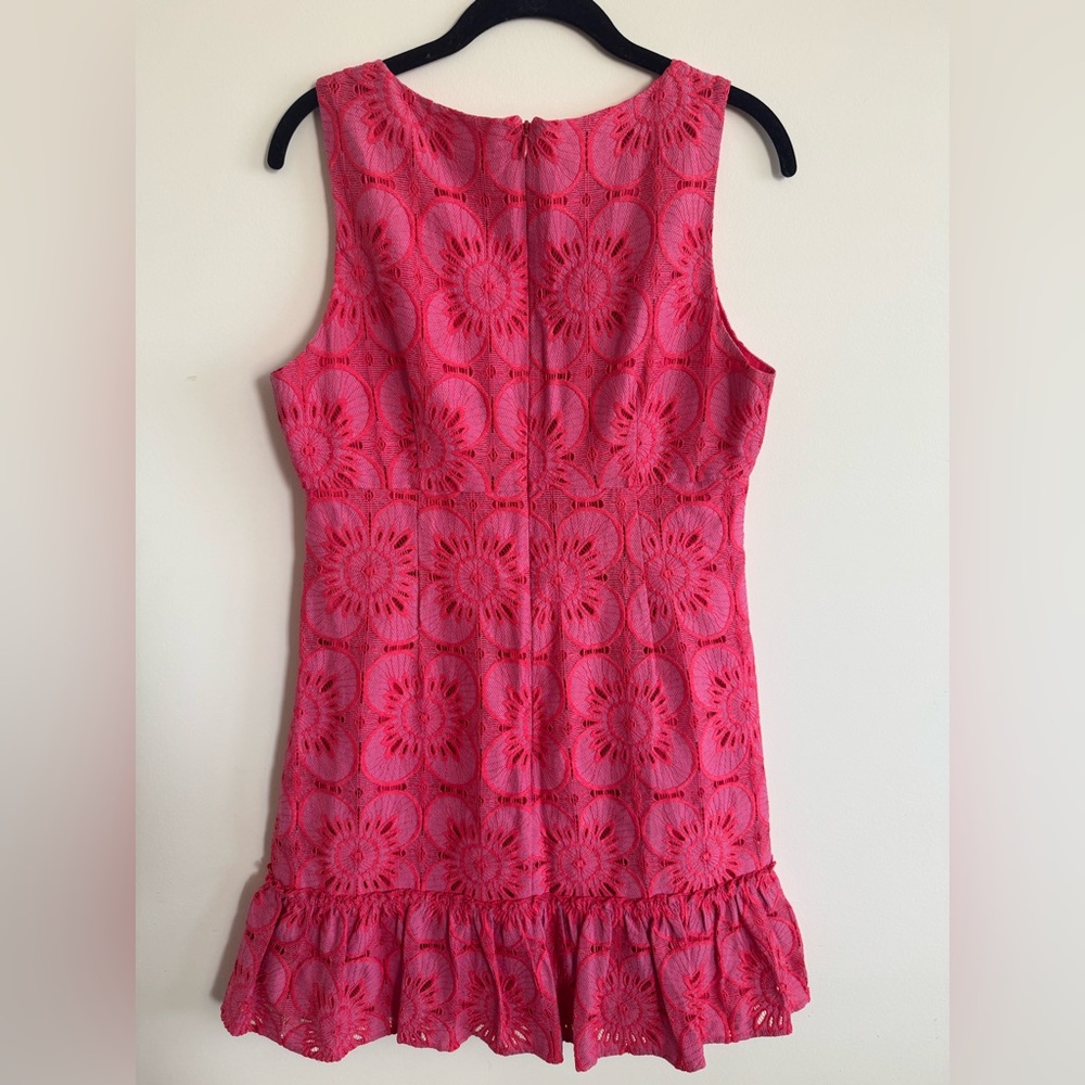 Trina Turk Hot Pink Floral Lace Mini Dress - Picture 7 of 8